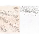 Group Captain R.W. 'Bobby' Oxspring Excellent content handwritten letter from triple DFC winner