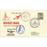 Unusual 1970 RAF Rocket Mail cover launched on the dummy run, load and rocket test. Numerous cachets