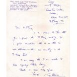 Air Commodore Edward 'Ted' Sismore Good letter and excellent signature of one of the greatest and