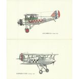 Collection of RAF plane illustrations. 10 images included. Planes shown are A W Siskin 3A, Hawker