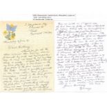 Wing Commander Christopher 'Bunny' Currant DSO DFC* Excellent 2-page handwritten letter from the 605