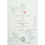 Concorde Multisigned certificate. Concorde 10th anniversary flight certificate signed by 7 crew
