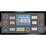 Mercury Seven Astronauts signed framed presentation has signed Gus Grissom Cheque and signature