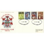 10th October 1980 Welsh Rugby Union Centenary Year official commemorative cover with full set of