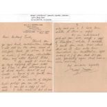Flight Lieutenant Gareth Leofric Nowell DFM* Excellent two page letter and signature of Sergeant