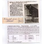 Wing Commander Geoffrey Atherton OBE DFC* Signature of RAAF ace of the New Guinea campaign. Good