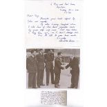 Squadron Leader Charlton 'Wag' Haw DFC DFM Good note and fine full signature of a remarkable