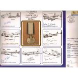 Seven CMG medal winners RAF First Day Cover Of Large Conspicuous Gallantry Medal signed by 7
