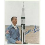 Walt Cunningham signed 10x8 colour Apollo 7 photo. Good condition