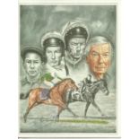 Lester Piggott signed to front of his own Greetings card. Good condition