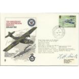 35th Anniversary of the Sighting of the Bismarck cover signed by Capt. L.B. Smith. Jersey postmark