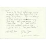 John Ryan hand written note regarding him being accused of using  silly names , which was