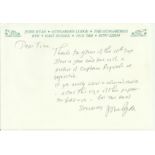 John Ryan hand written note regarding drawing a sketch of Captain Pugwash. Good condition