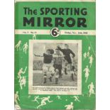 Vintage Football Autographs 1948 Sporting Mirror magazine signed inside by Billy Steel, Wally