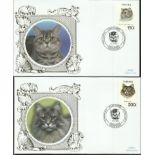 Benham Cats FDC collection over 90 lovely covers in Red Album from across the globe all with super