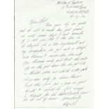 Roy Bentley handwritten letter 2004 nice content regarding his health and hoping to be fit enough to