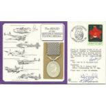 The Award of the Distinguished Flying Medal cover signed by Sqn. Ldr. K.D. Farnfield and Wg. Cdr.