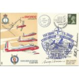 Battle of Britain Aces Swords Air Display cover, signed by James ?Ginger? Lacey, plus German ace