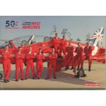 Red Arrows 2014 team signed to back page of glossy 50th Ann Display Season Booklet. Good condition