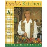 Linda McCartney signed hardback book Linda Kitchen. Signed to title page. Good condition Est.