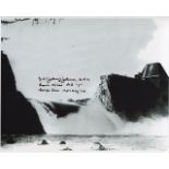 Dambusters signed - 8x10 inch photo of the Mohne Dam pictured on the morning after the famous