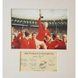 Ten 1966 Team signed Limited Edition 1966 World Cup Championships certificate mounted with colour