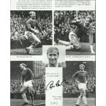 Bobby Charlton signed 10 x 8 b/w montage photo. Numbered 2 of 5 issued. Good condition Est. œ10 ?
