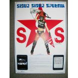 New Wave band Sigue Sigue Spunik signed poster. Stunning limited edition Music Autographs poster