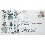 Apollo 14 Alan Shepard, Stu Roosa and Dr Edgar Mitchell Signed 31 Jan 1971 Apollo FDC US 6c stamp