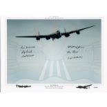 Dambusters Multisigned large 16 x 12 colour photo clearly signed 6 men of 617 squadron in fine black