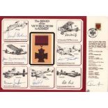 Victoria Cross signed by 7 recipients Large First Day Cover signed by Group Captain Lord Geoffrey