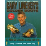 Gary Lineker, Geoff Hurst & Martin Peters signed Hardback book Golden Boots. Comes with COA from