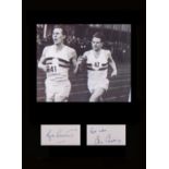 Four Minute Mile. Signatures of Roger Bannister and Chris Chataway, completing the first sub -