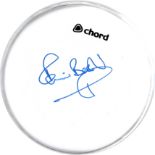 Pete Best personally autographed 8 inch white Chord drum head. Good condition