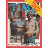 Rauschenberg Robert Robert Rauschenberg artist authentic autograph signed Time Magazine, A 21cm x