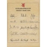 Cricket Album Scotland & Ireland. 16 photos, Multisigned team sheets with over 90 autographs