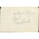 Marlon Brando signed ultra rare autograph album page to Carol, has Tippi Hedren signed on reverse.