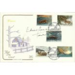 Sir Edward Heath signed 1992 Cotswold Wintertime FDC with WWF postmark. Good condition