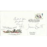 Jeremy Brett Sherlock Holmes actor signed 1993 single stamp Christmas FDC. Good condition