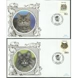 Benham Cats FDC collection over 90 lovely covers in Red Album from across the globe all with super