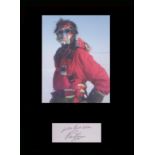 Sir Ranulph Fiennes. A signature mounted with a picture from a polar expedition. Professionally