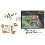 Gerry & Sylvia Anderson signed 2011 FAB Gerry Anderson Miniature Sheet GPO FDC. Good condition