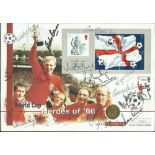 1966 Football Legends 2002 World Cup Westminster Coin FDC signed Martin Peters, Jimmy Greaves, Bobby