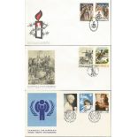 FDC collection of 40+ covers. Includes Sport, Christmas 1980, Folklore, Butterflies, The National