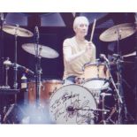 Rolling Stones - Charlie Watts. A dedicated 10x8 signed picture of Watts behind the drums.