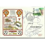 Sammy Lee, Jimmy Case, Phil Neal, Alan Hansen signed 1984 Dawn Football cover comm. Roma v Liverpool