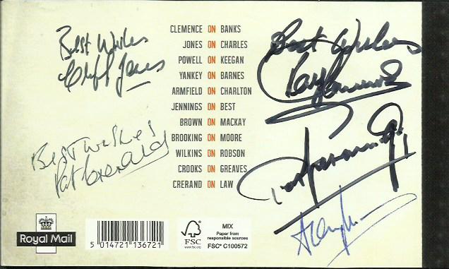 Ten Football Legends signed to pages of Football Heroes Stamp booklet. All stamp panes intact. - Image 2 of 2