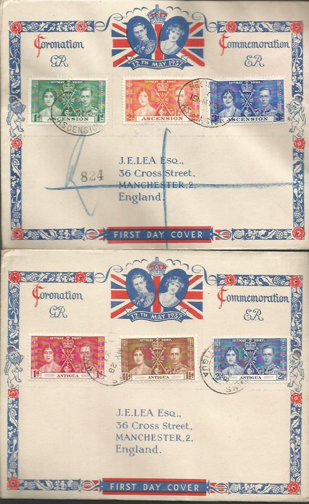 1937 Coronation FDC collection. A very unusual album of 61 covers from the Commonwealth,