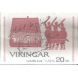 Kirk Douglas signed Vikings book of stamps. Unusual small book of Swedish Viking themed stamps