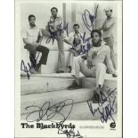 The Blackbyrds 10 x 8 photo signed by six inc Donald Byrd, Kevin Toney, Joe Hall, Stephen Johnson,